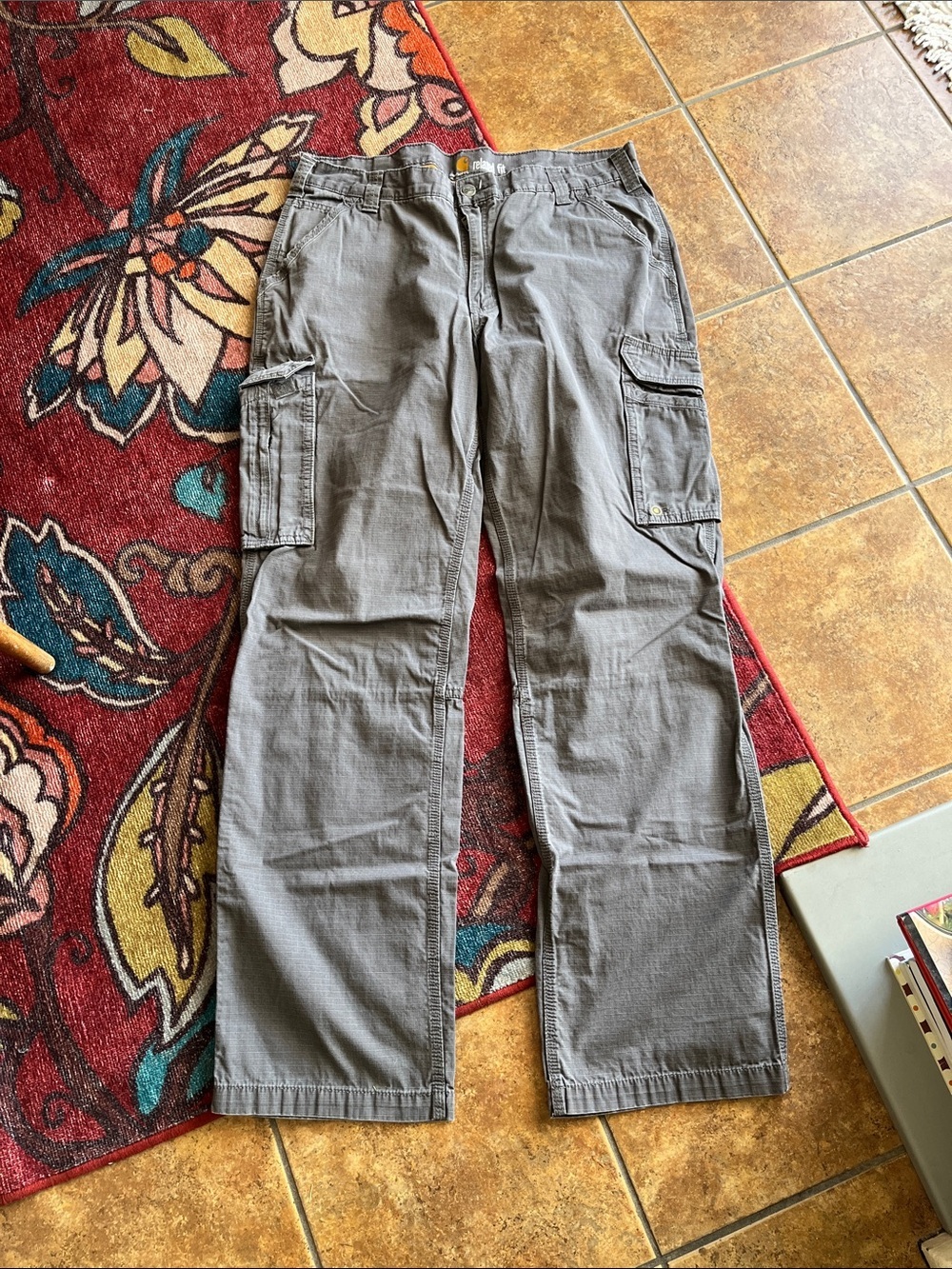Carhartt Men's Gray Cargo Pants Relaxed Fit Force Big Tall 38"x38"